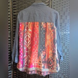 Kyla Seo Shirt Blouse Top Collar Long Sleeves HANDMADE Sz Small